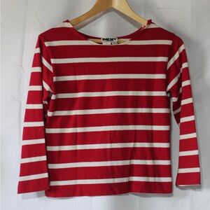 Vintage DKNY Red and Cream Striped Long Sleeve Top 100% cotton